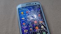 Разбитое защитное стекло Телефона Samsung Galaxy S3
