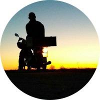 Guy on a chinese motorcycle